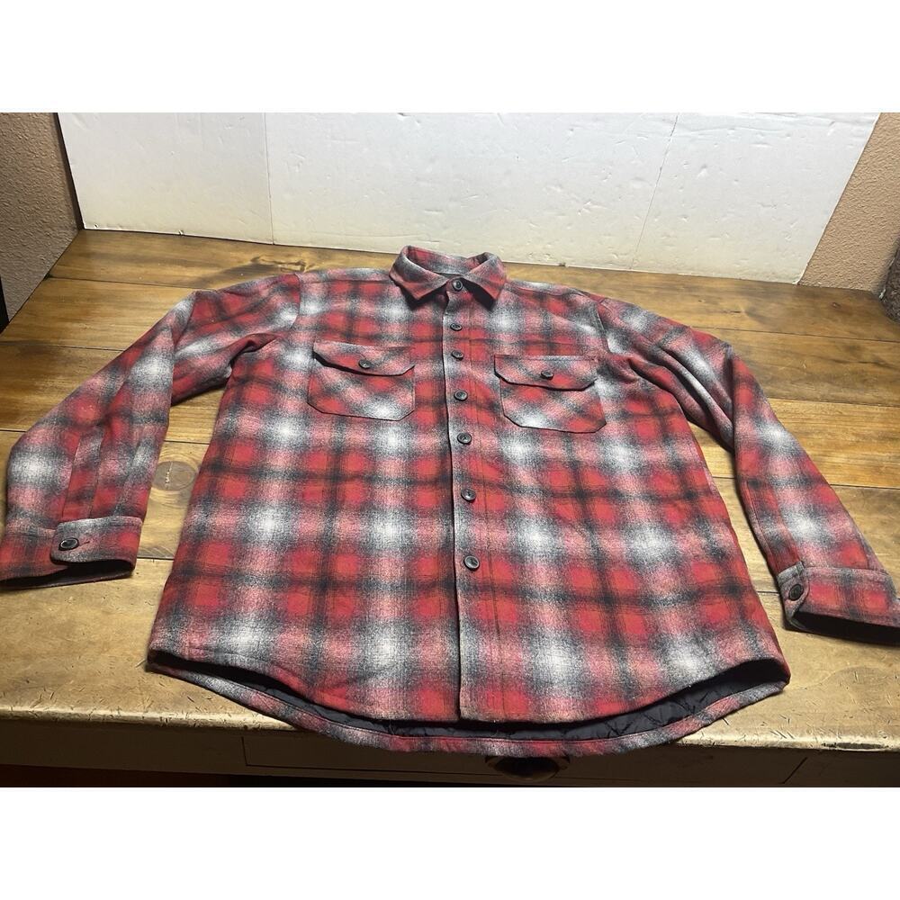Pendleton Wooden Mills Flannel Shirt Jacket Wool Button Front Shacket Mens Large